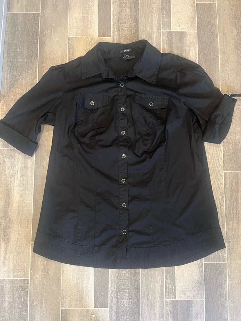 Style & Co black long shirt with silver hardware 14W